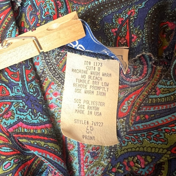 Vintage Bedford Fair Paisley Midi Dress Women's 6p Made in USA Cottagecore Retro - Picture 7 of 7